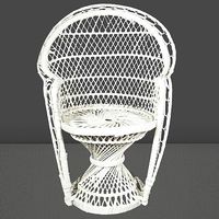🪑👧 Vintage Rattan-Puppenstuhl im Pfauenstil 👧🪑