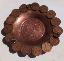 Antiker  Aschenbecher  von Mexico mit  Aztekenmuster,