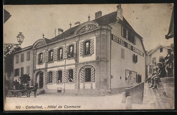 Cartes postales: AK Cortaillod, Hotel de Commune, 1916 – D'occasion à Berlin par bartko-reher