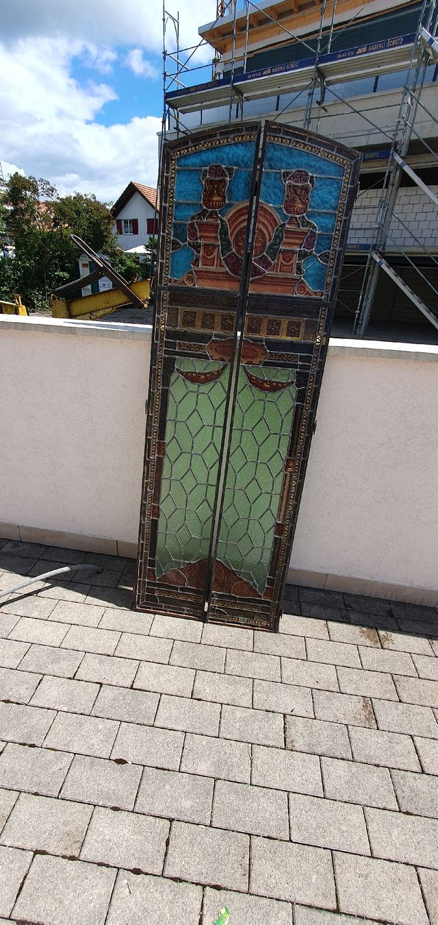 Fenster: Jugendstil Fenster, Bleiglasfenster, Antik, Zwei Stück – Gebraucht aus Utzenstorf von Filetto 7