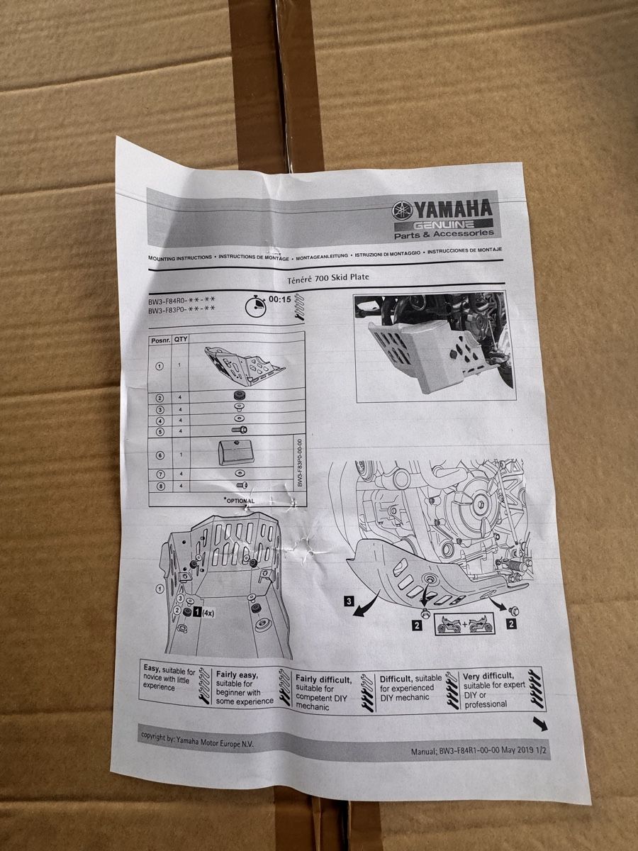 Yamaha Alle Motorradersatzteile: Plaque de protection Ténéré 700 – Neu und originalverpackt aus Bulle von Leo1202 6