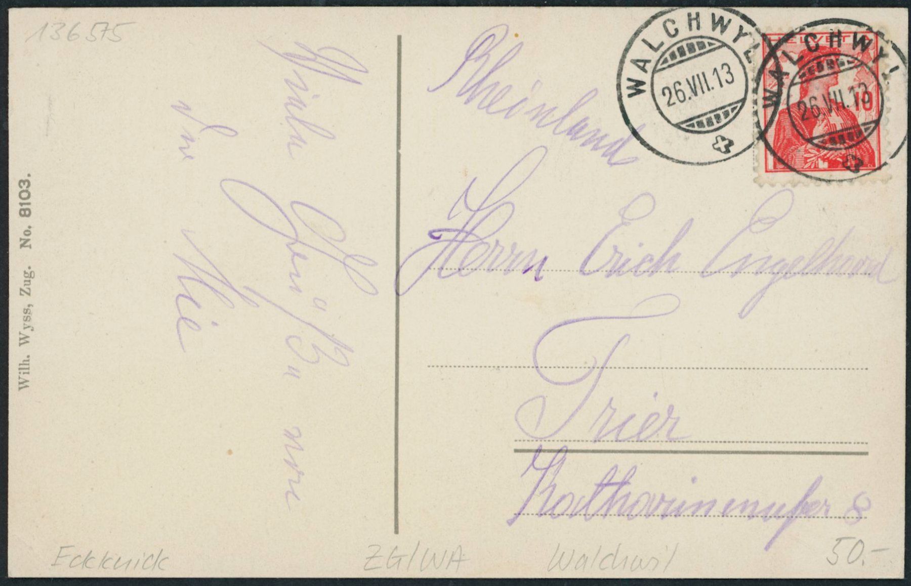 Cartes postales: ZG Walchwil – D'occasion à Schindellegi par leecollect 1