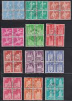 A) Lot 4.Block  Postgeschichte 355 - 372, Vollstempel