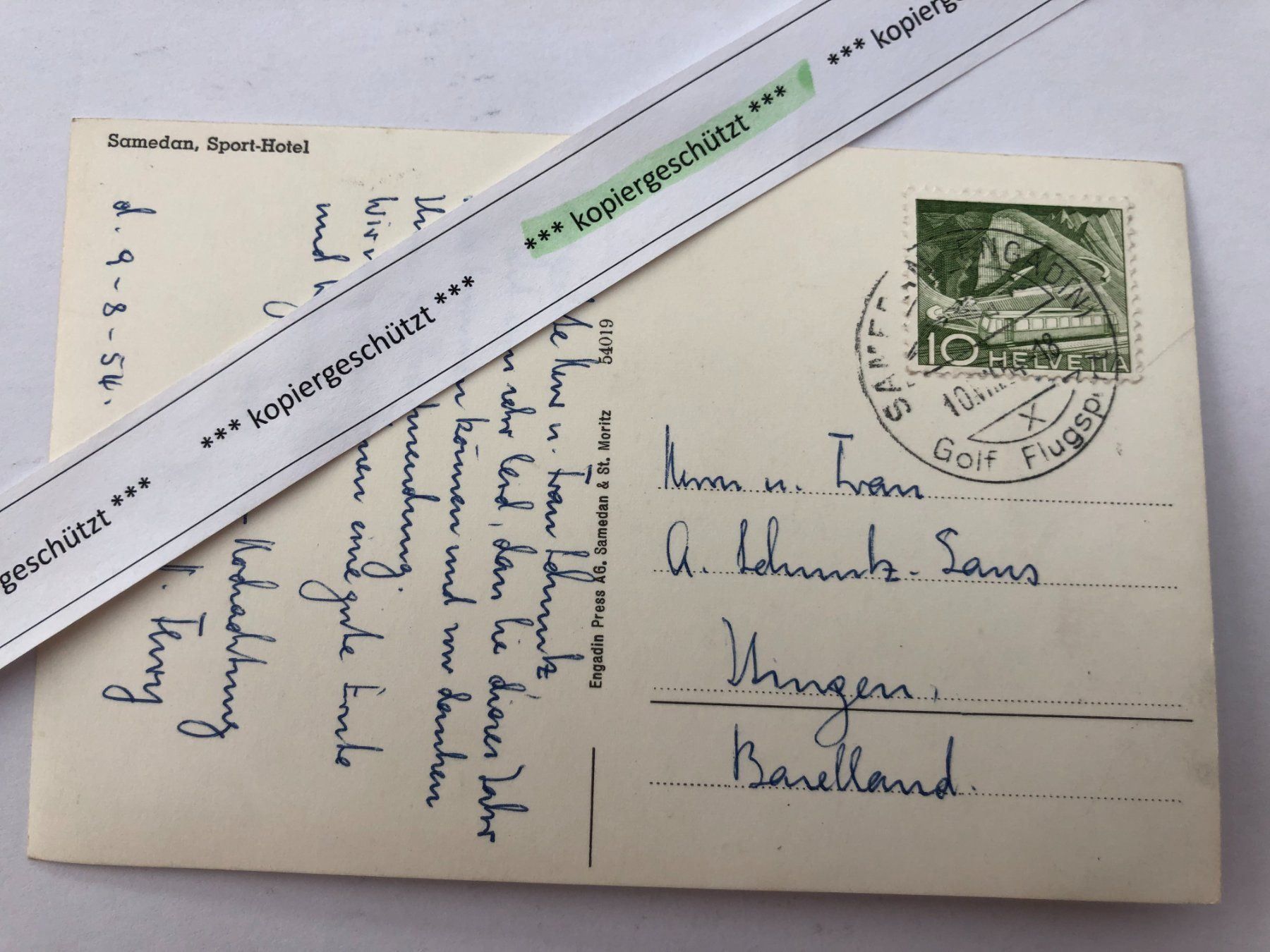 Cartoline postali: Samedan Engadin Sport Hotel, alt AK – Usato da Hefenhofen venduto da Bierinder 1