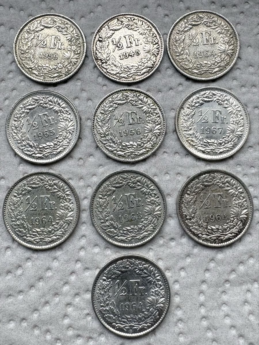 Tutti le monete: 50 Rappen 10 Stk. Silber – Usato da Maisprach venduto da Lls1