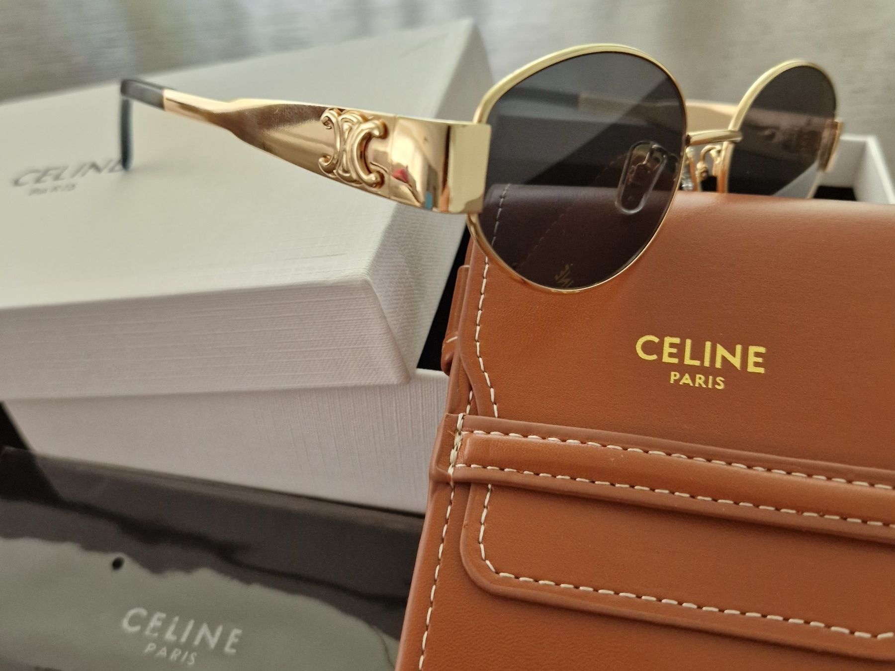 Celine Occhiali & Lenti: Celine Triomphe 01 Gold neu – Nuovo e nell'imballaggio originale da Bad Ragaz venduto da Coma.67 4