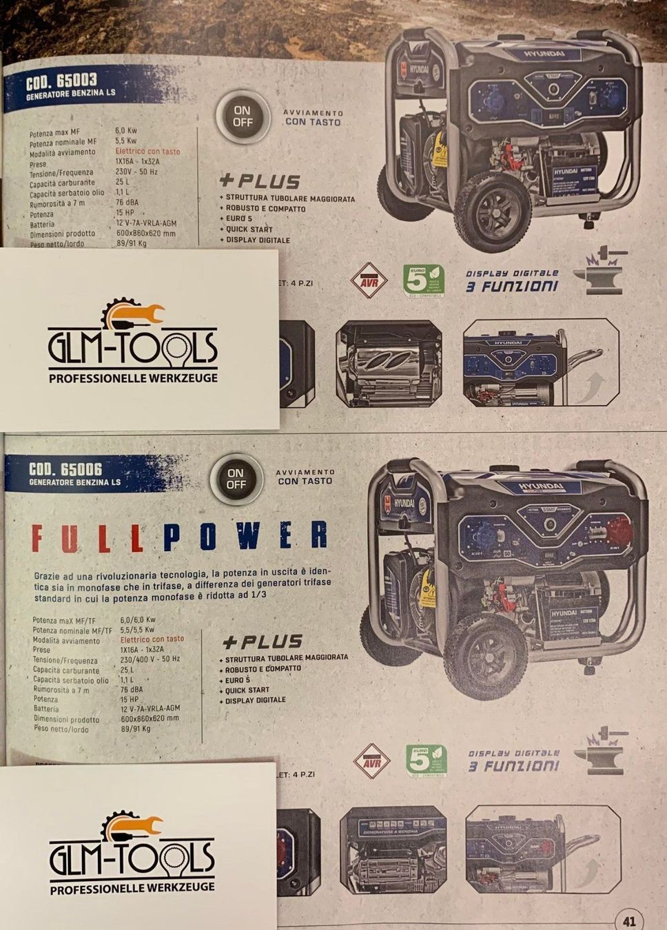 Generatori di corrente: Generator Hyundai 6,0 kW Fullpower – Nuovo e nell'imballaggio originale da willisau venduto da GLM-Tools. 7