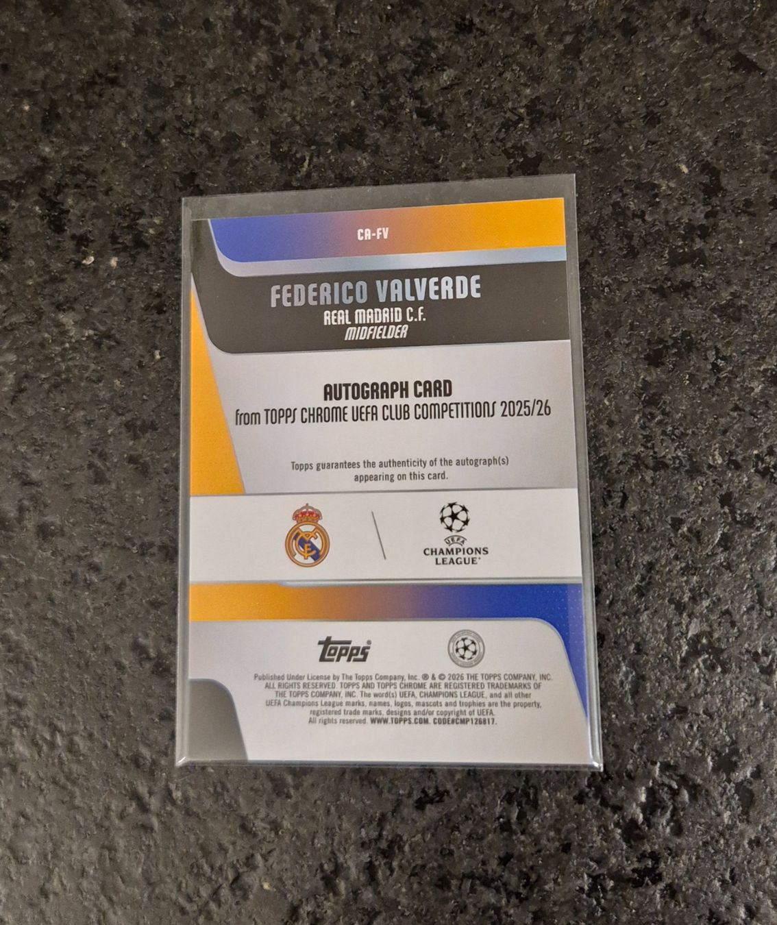 Topps Sammelbilder & Trading cards: Federico Valverde /150 Autogramm - Real Madrid - Topps – Neu (gemäss Beschreibung) aus Burg AG von Danoe 1