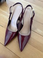 Slingback Pumps Lackoptik dunkelrot Grösse 37 neuwertig