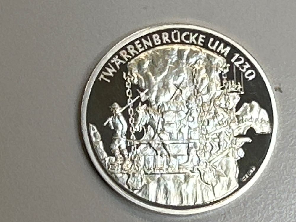 Medaille Silber 999 15g 750J. Gotthard Chronik Twärrenbrücke Kaufen