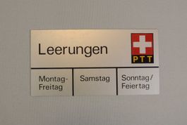 PTT Briefkastenschild: Leerungen