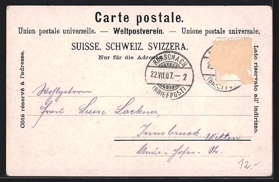 Cartes postales: AK Rorschach, Dampfer im Hafen, 1907 – D'occasion à Berlin par bartko-reher 1