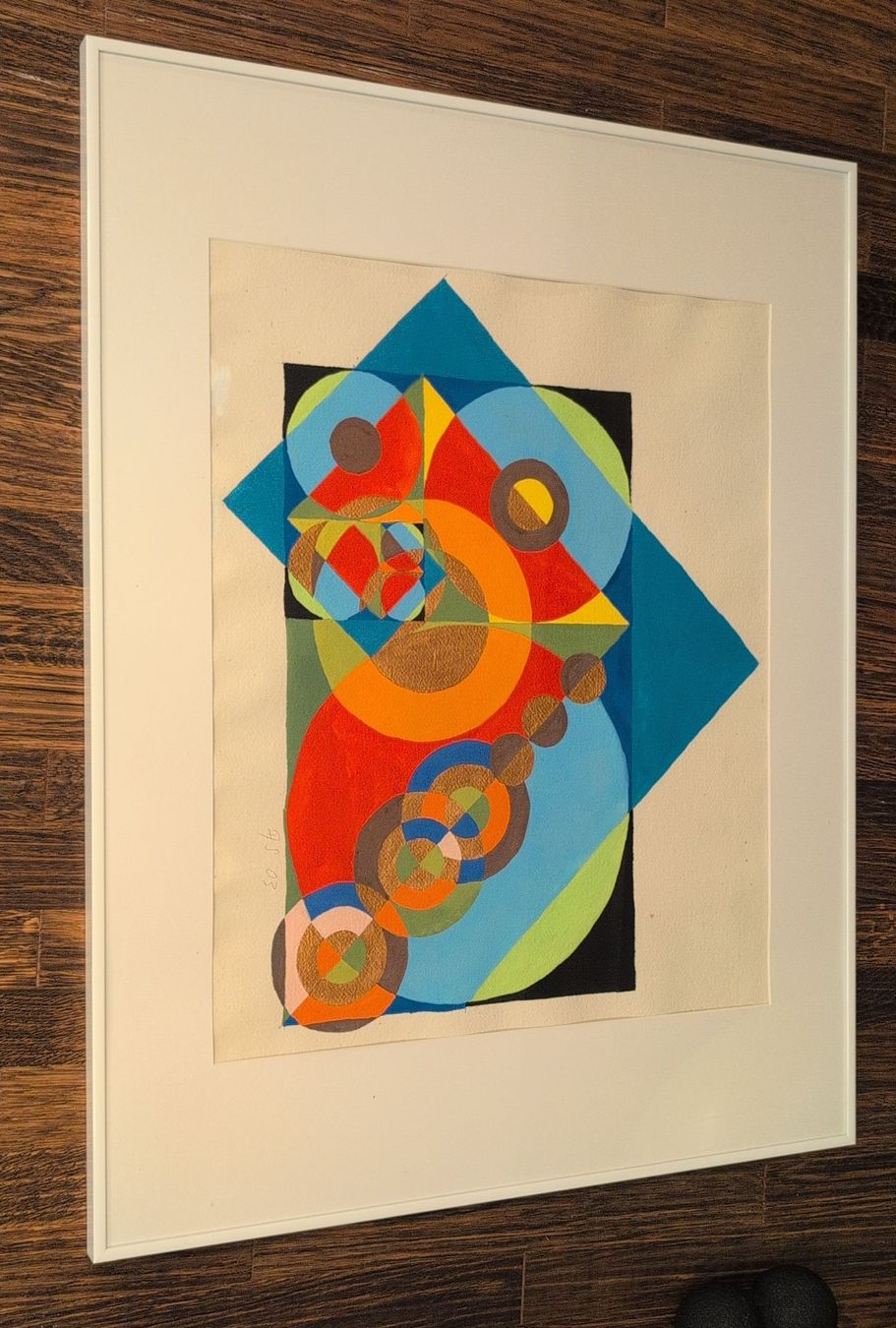 Dipinti: Abstract Art Print Geometric Framed Used Condition – Usato da Schmerikon venduto da pet_55hp