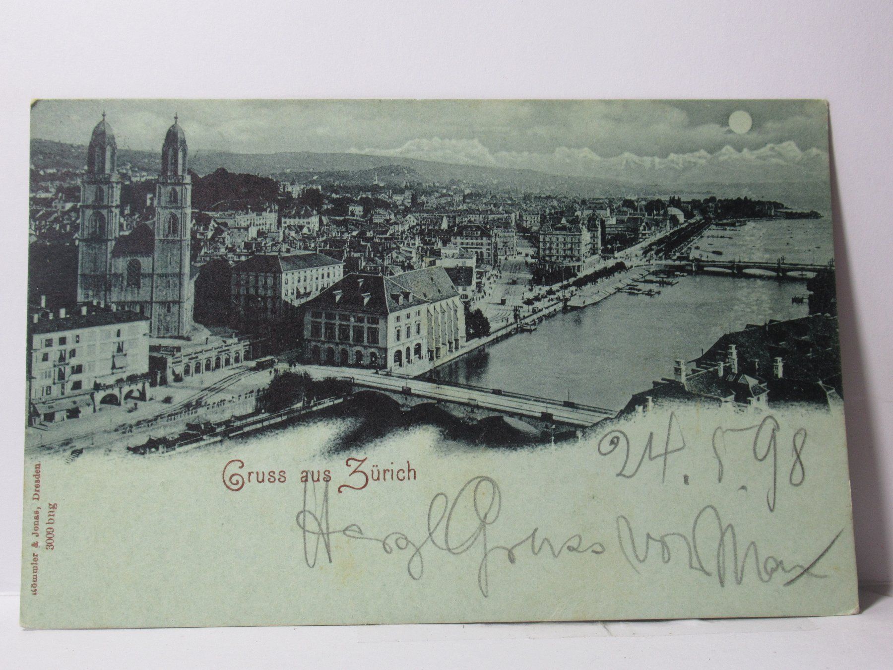 Cartoline postali: Gruss aus Zürich 1898 – Usato da Grenchen venduto da Bluemchen1900