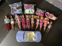 Barbie Set mit Auto Puppen und Zubehör gebraucht