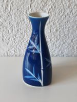 Orient Vase mit Bambusmotiv blau Porzellan 15cm