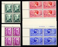 1937, Pro Juventute, Viererblöcke, SBK 32.– **