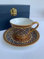 Thai Benjarong Tasse und Unterteller aus Porzellan