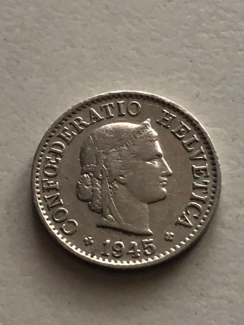 Schweizer 5 Rappen Münze, Jahrgang 1945 (Gebraucht) in Schötz für CHF 0 ...