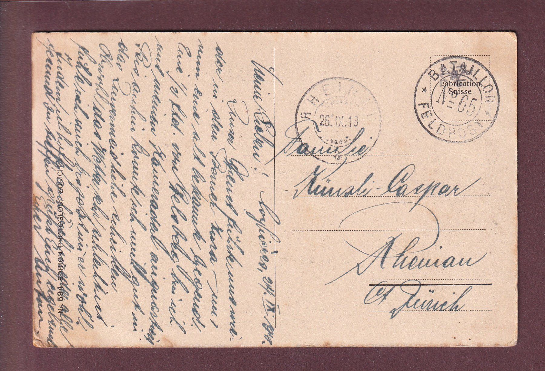 Ansichtskarten: DELEMONT - Vue générale - 1919 Feldpost – Gebraucht aus Pully von nicecards 1