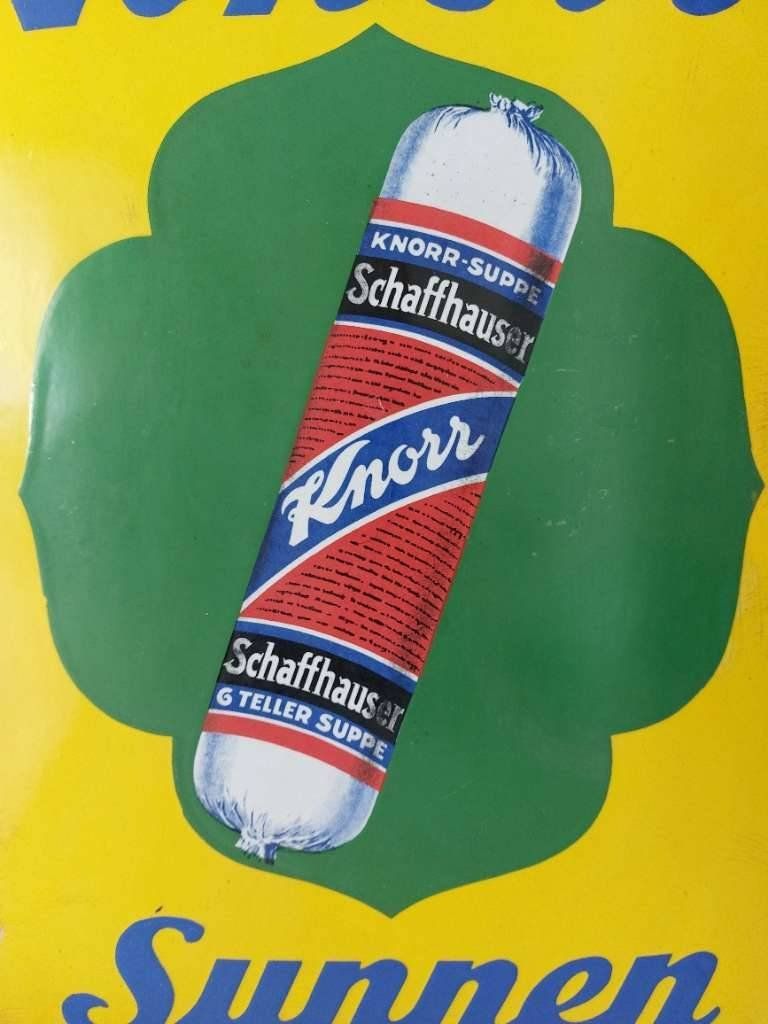 Knorr Insegne: Emailschild Knorr Suppn Erbswurst plaque émaillée – Usato da Schenkon venduto da Elbarto007 2