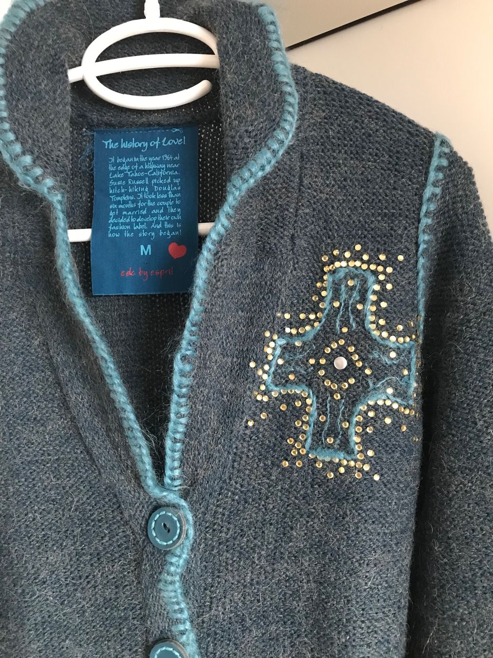 Esprit Jacken: Esprit EDC Strickjacke mit Glitzer, petrol – Gebraucht aus Niederteufen von mix18 1