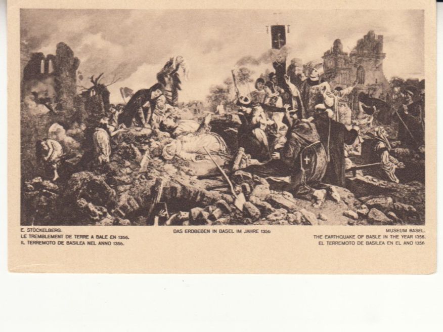 Ansichtskarten: Basel Erdbeben 1356, ca. 1920 – Gebraucht aus Bürglen TG von StampGraf