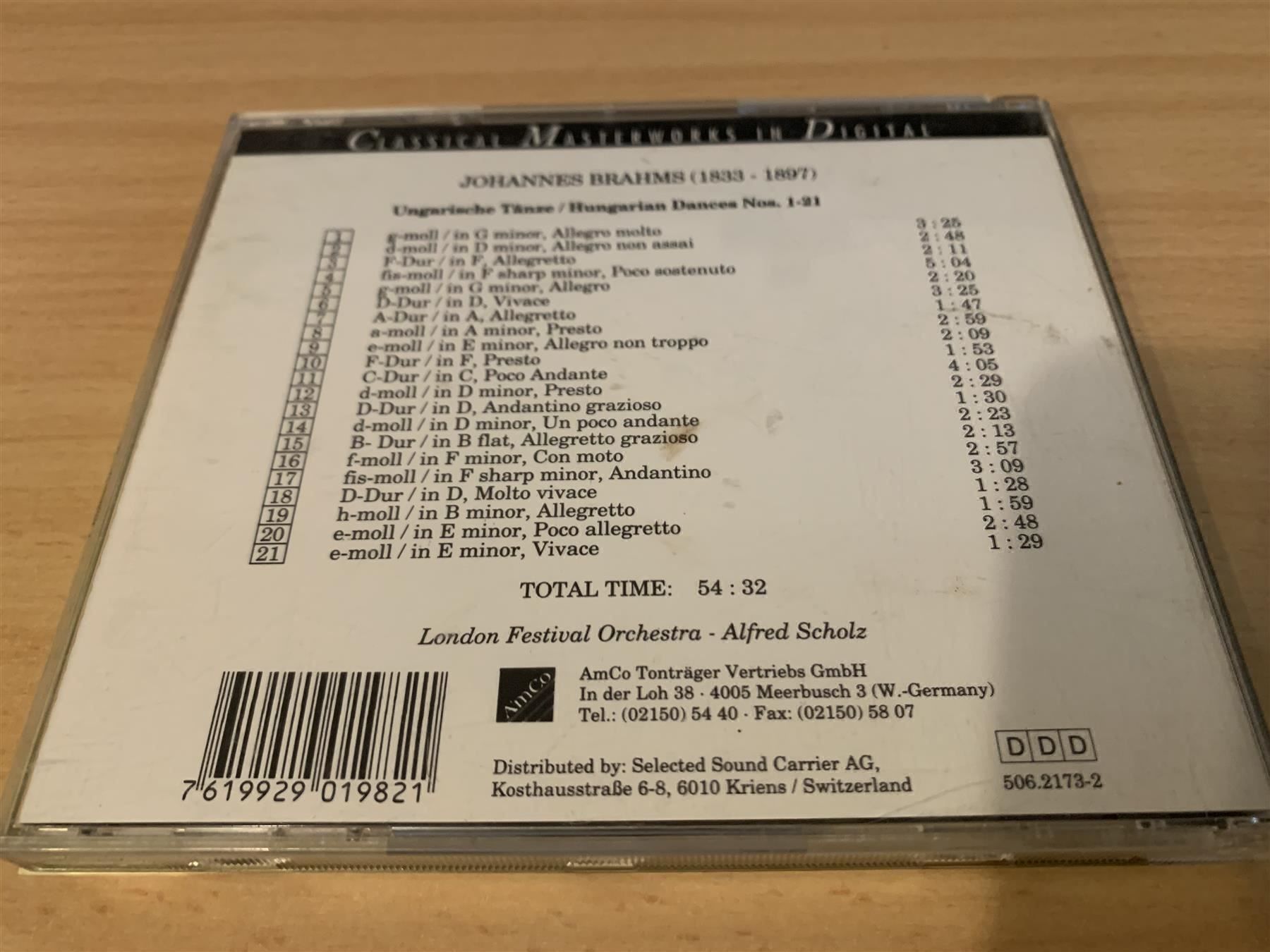 CD: Johannes Brahms, Symphony Orchestra – Usato da Rikon im Tösstal venduto da Alpenmutz 1