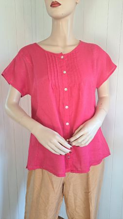CLARINA COLLECTION y2k Leinenbluse Leinen Bluse 38 M 