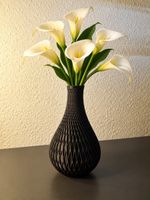 Vase Design Géométrique 3D Noir Mat 20cm