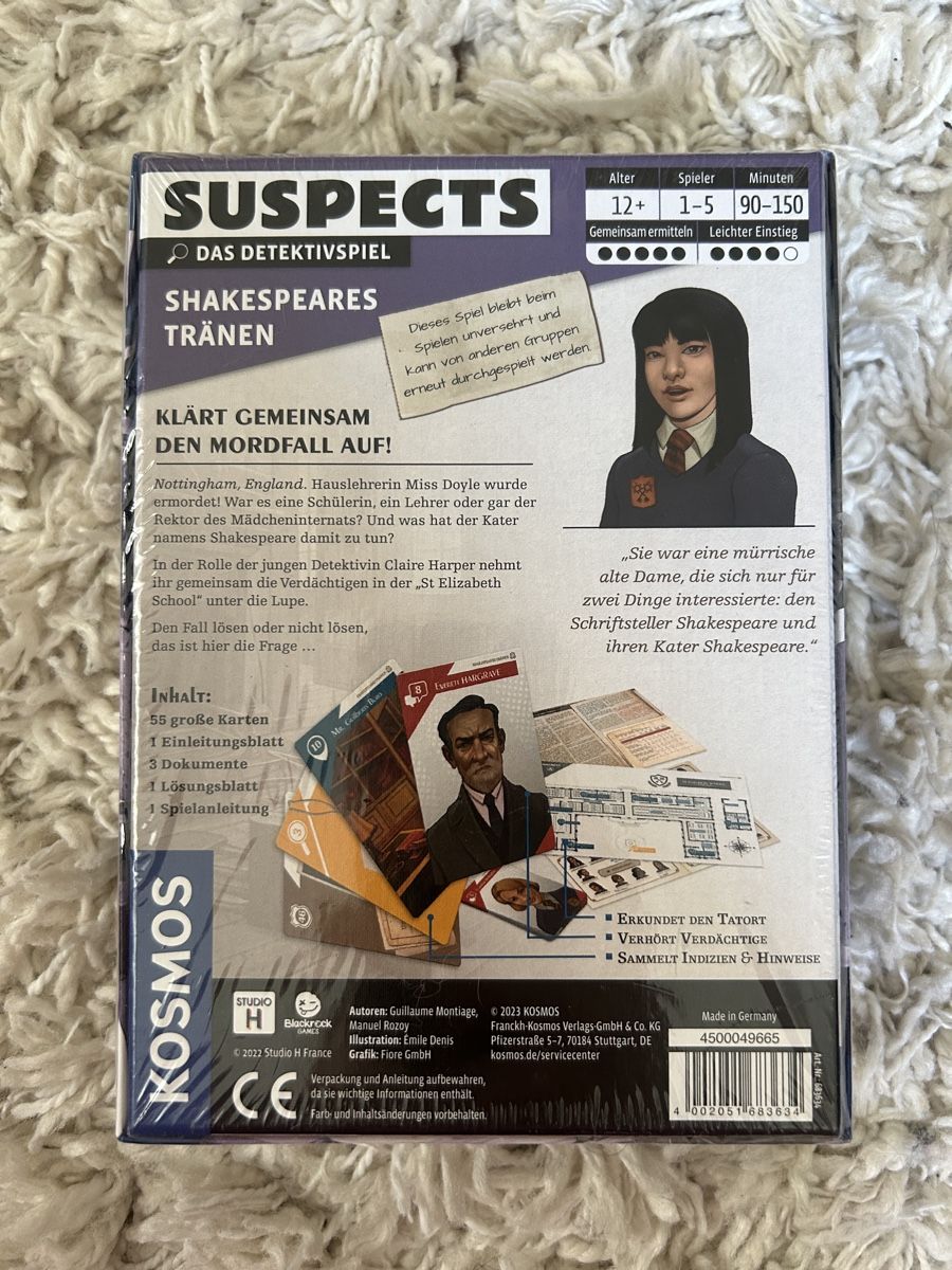 Kosmos Giochi: Originalverpackt Suspects Spiel – Nuovo e nell'imballaggio originale da Zürich venduto da Seraphine_1302 1