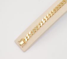 Panzerkette massiv 18K/750 Gelbgold, 7mm, 19cm