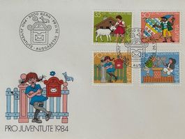🤸⭐️ Pro Juventute FDC 1984 ET Kinderbücher Nr.290-293