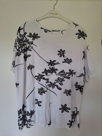 Donna Lisa Damen T-Shirt Gr. 44/46 Weiss Blumendruck