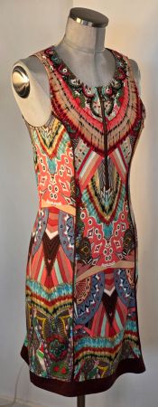 S 36 PEACE + LOVE Boho Ethno Hippie SOMMERKLEID multicolour