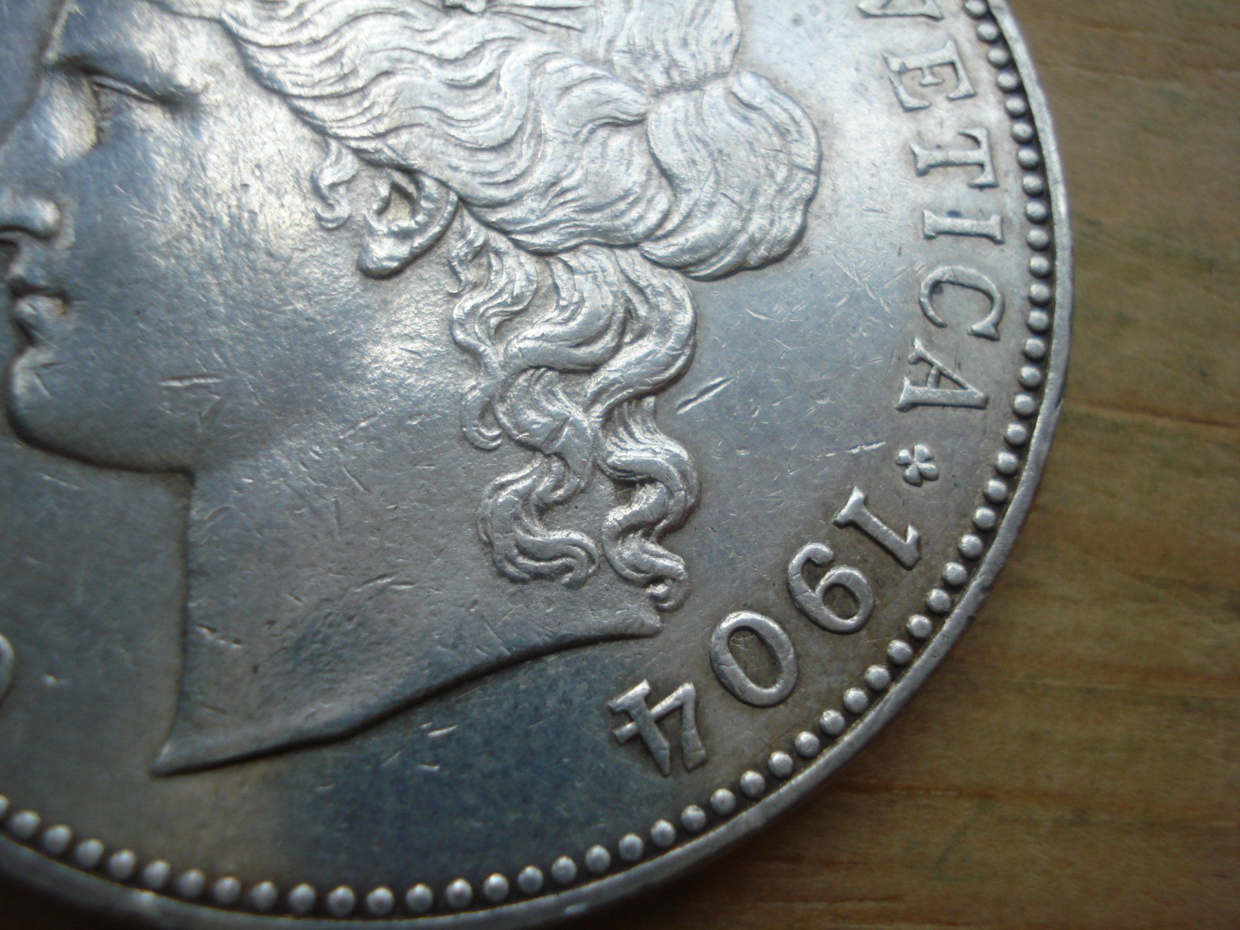 Alle Münzen: (B) 5 Franken 1904 VZ+ – Gebraucht aus Erlach von Net-Coins 1