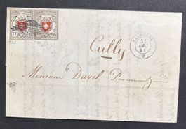 SCHWEIZ 1850 POTE LOCALE MIT KREUZEINFASSUNG