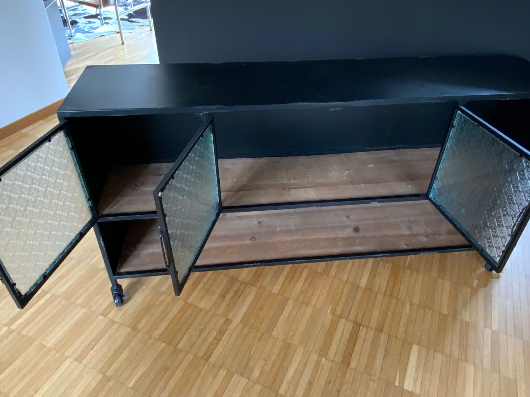 Cassettiere: Schwarzes Sideboard mit Glas, Industrie Design, Top! – Usato da Meggen venduto da Daisi2000 1