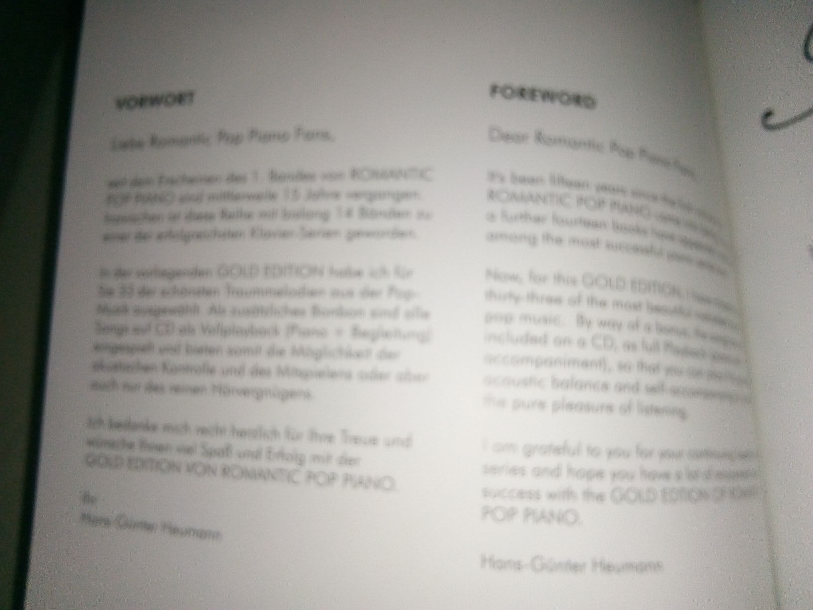 Libri: Romantic Pop Piano - Gold Edition - Hans Günter Heumann + CD – Usato da St. Gallen venduto da elk2024 2