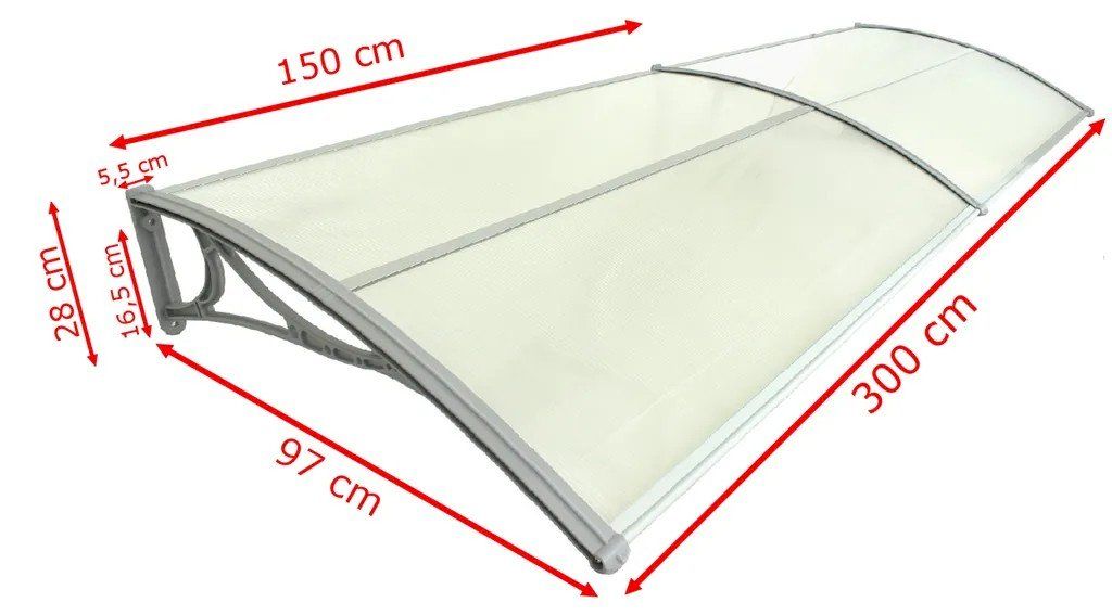 Bücher: Pultvordach 100x295 UV resistent silber – Neu und originalverpackt aus Bottighofen von zaap 6