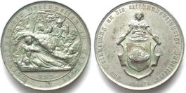 BÖHMEN Medaille 1862 1100 JAHRE HEILQUELLE TEPLITZ Zinn 50mm