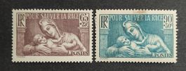 Frankreich 1937-39, “France” and Infant, ungestempelte