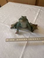 Keramik Froschfigur gruen glasiert 17cm gebraucht