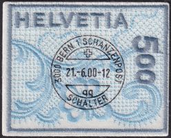 2000, Nr.998 mit Ersttags-Vollstempel Stickerei-Marke! 50.-+