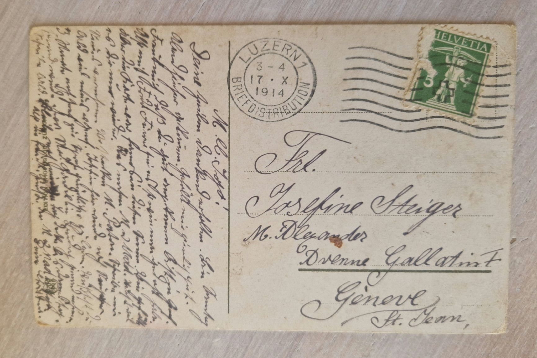 Cartoline postali: Luzern und die Alpen 1914 – Usato da Ebikon venduto da Donar50 1
