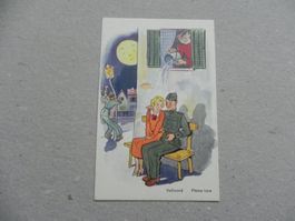CH Humor Motiv Karte Miltär Rueblikarte Bären Katzen ca.1950