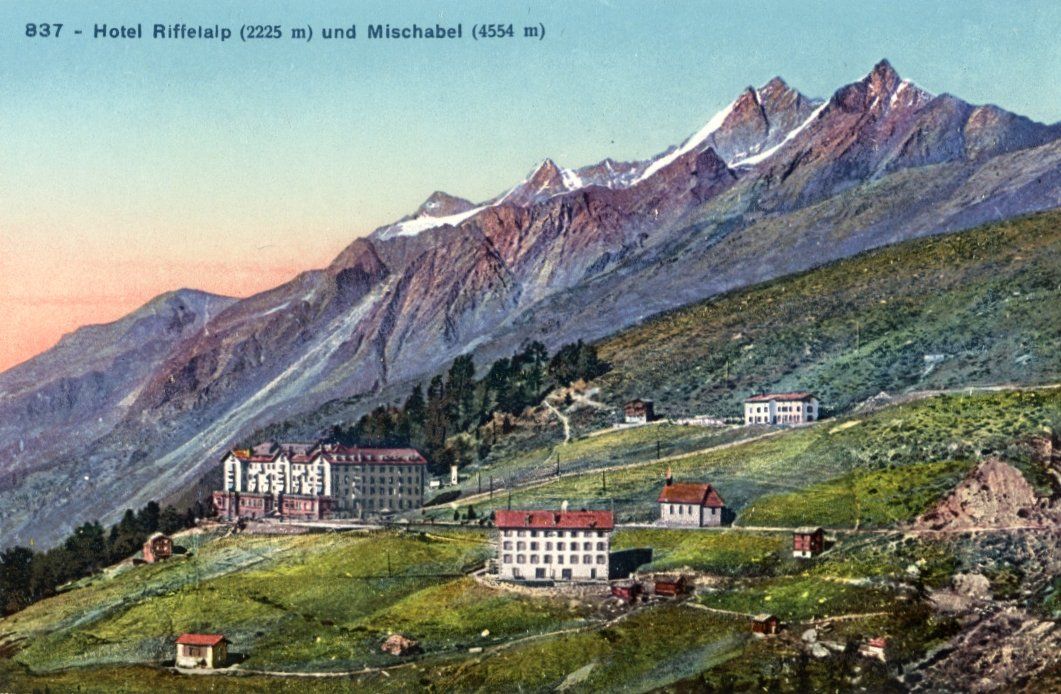 Cartoline postali: Zermatt  VS  -   RIFFELALP  und Mischabel – Usato da Brig venduto da Valcards54