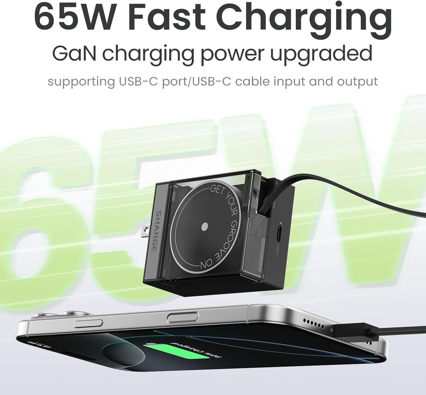 Caricabatterie: SHARGE 65W USB-C Ladegerät Retractable, schwarz – Usato da Grosshöchstetten venduto da Professio7 5