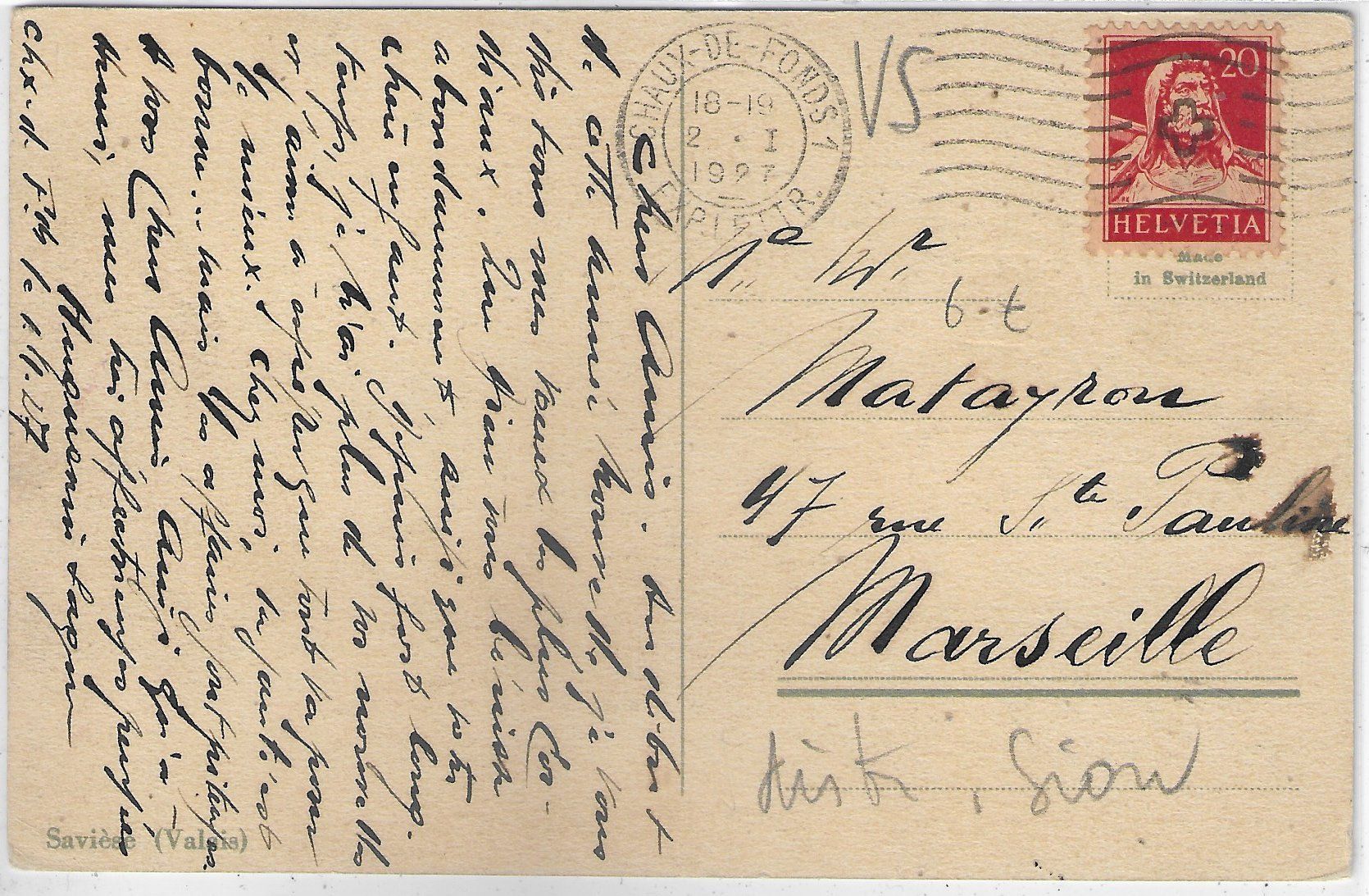 Cartoline postali: Saviese VS - Künstlerkarte – Usato da Ettingen venduto da Kartenplanet 1