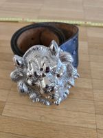 Ledergürtel mit Löwenkopf-Schnalle, ein echter Hingucker!